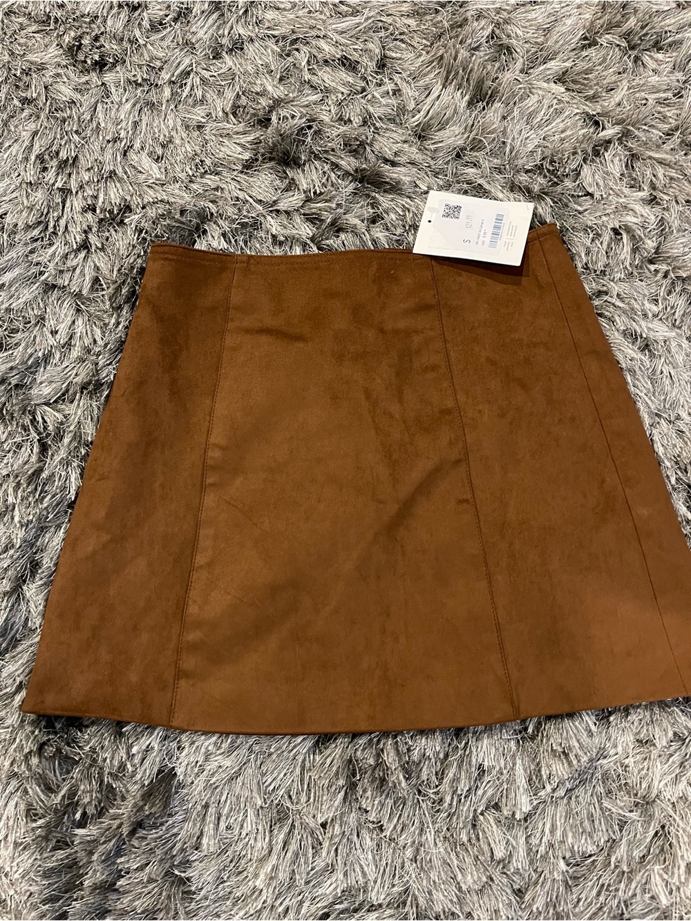 Oak + Fort Tan Suede Mini Skirt - Small